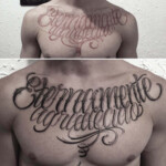 CNX Tattoo Schriftzug Tattoo Brust von CNX Tattoo Berlin Prenzlauer Berg