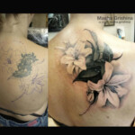 CNX Tattoo Lilien Cover Up Tattoo vorher-nachher realistisch von CNX Tattoo Berlin Prenzlauer Berg