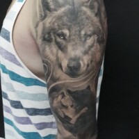 Wolf Tattoo Realistic Arm von CNX Tattoo Berlin Prenzlauer Berg