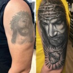 cnx tattoo Jesus Cover Up Tattoo vorher-nachher realistisch von CNX Tattoo Berlin Prenzlauer Berg