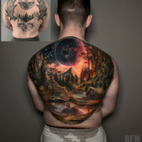 Cover Up Tattoo vorher-nachher realistisch farbig von CNX Tattoo Berlin Prenzlauer Berg