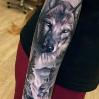 Wolf Tattoo Realistic Arm von CNX Tattoo Berlin Prenzlauer Berg