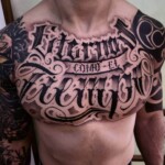 Lettering Tattoo on Chest von CNX Tattoo Berlin Prenzlauer Berg