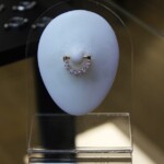 Brustwarzen Piercing Halbkreis Glitzer Kristall Gold von CNX Tattoo Berlin Prenzlauer Berg